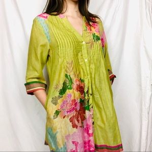 💐NWOT Sundance Green Floral Tunic💐